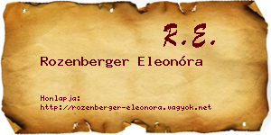 Rozenberger Eleonóra névjegykártya